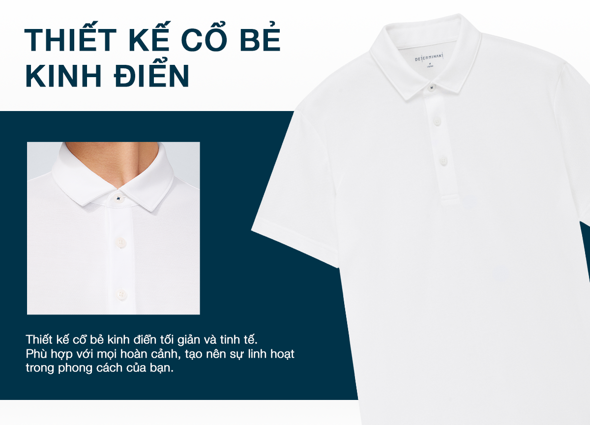 Mô tả Áo thun nam Polo DETERMINANT  Cotton kháng bền màu, thoáng khí - P12 - 5