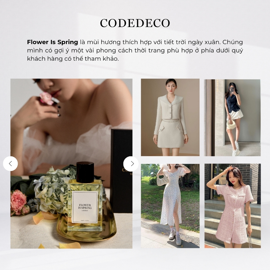 Mô tả Tinh dầu thơm nữ CODEDECO Flower Is Spring 10ml dạng xịt - Sang trọng, Tinh tế, Quyến rũ - 3