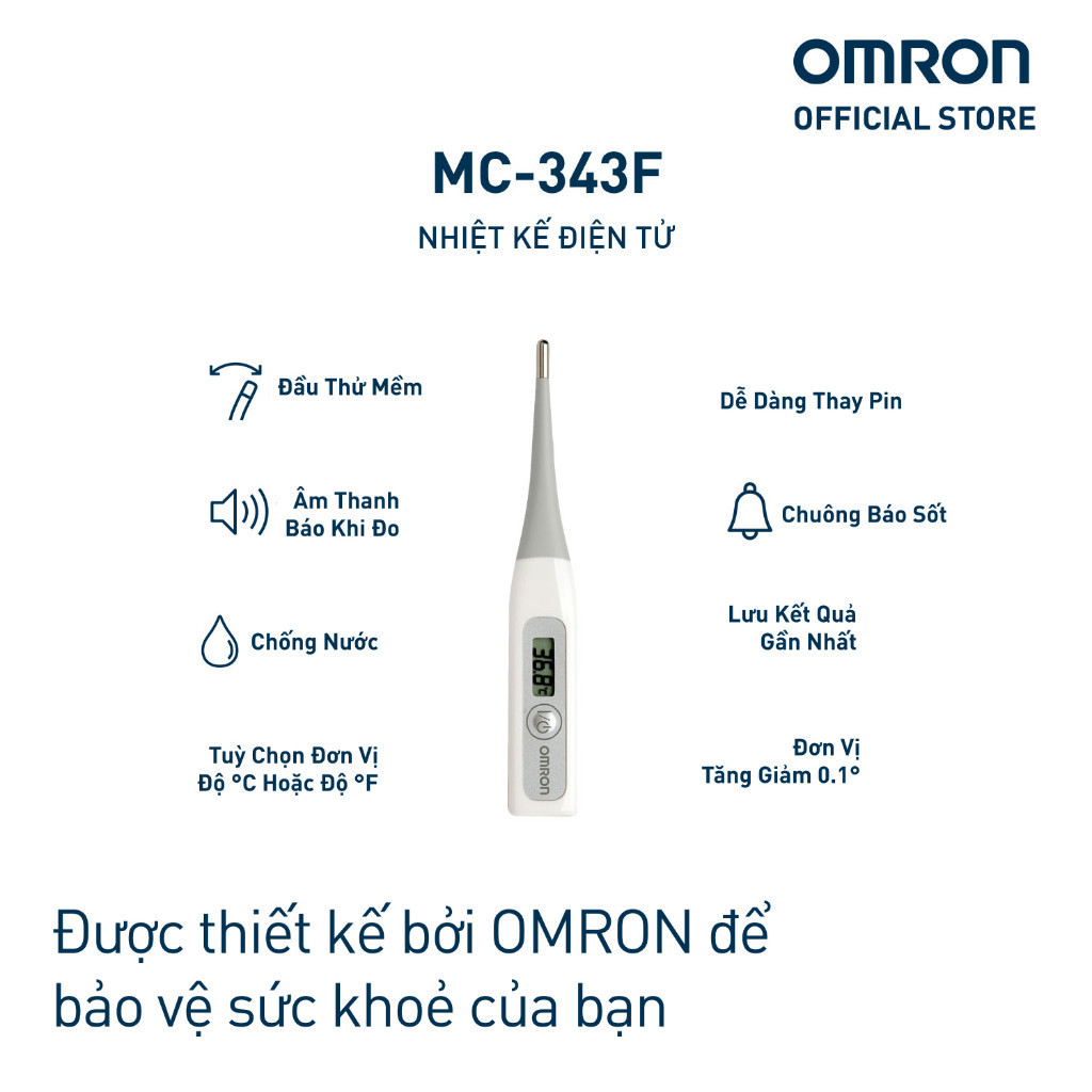 Mô tả Bảo hành 2 Năm - Nhiệt kế điện tử Omron MC-343F - 1