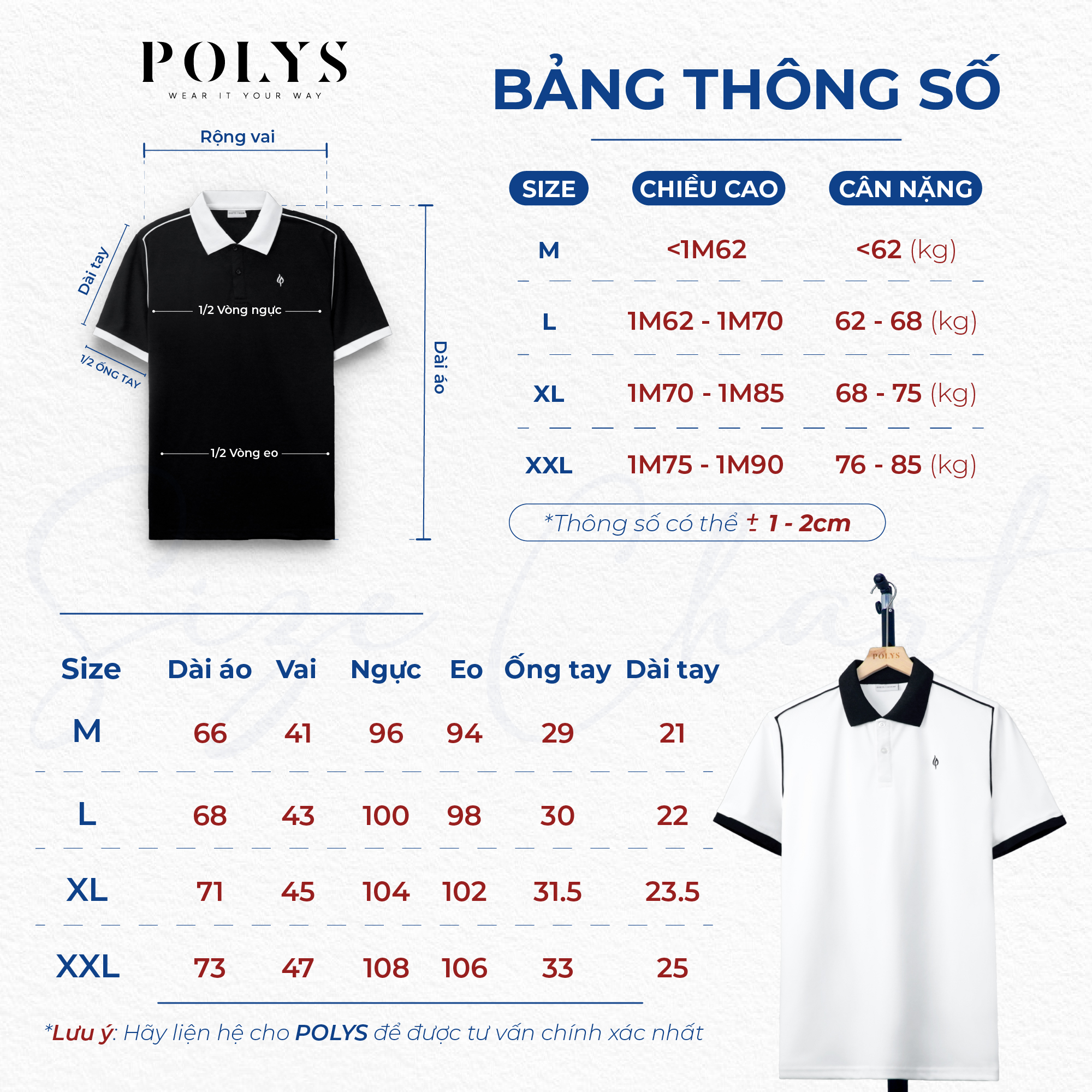 Mô tả Áo thun polo nam POLYS Fullbox, vải TC SYNEX 4 chiều, thoáng khí, thấm hút. Áo polo tay ngắn DIAZEL - 6