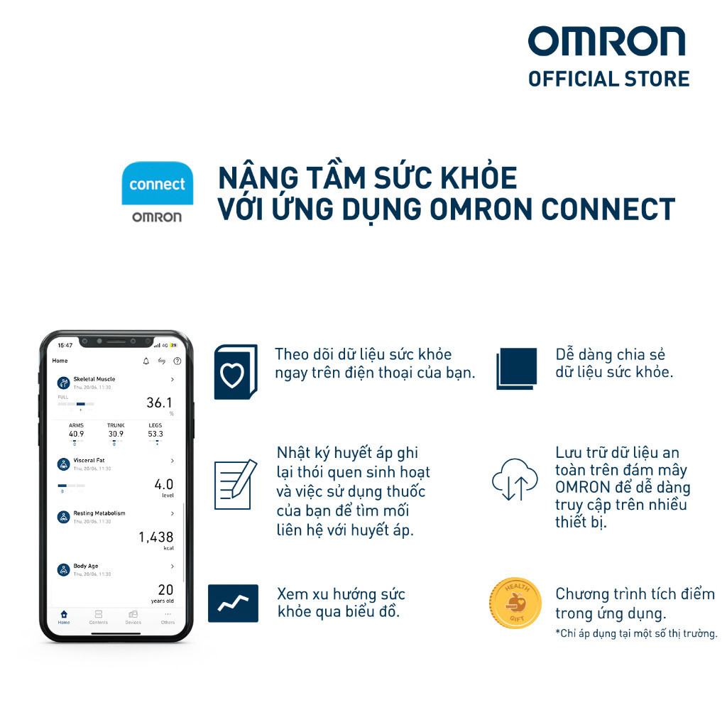 Mô tả Cân Điện Tử Chỉ Số BMI OMRON HN-300T2 - Kết Nối Điện Thoại - Thương Hiệu Nhật Bản - 3