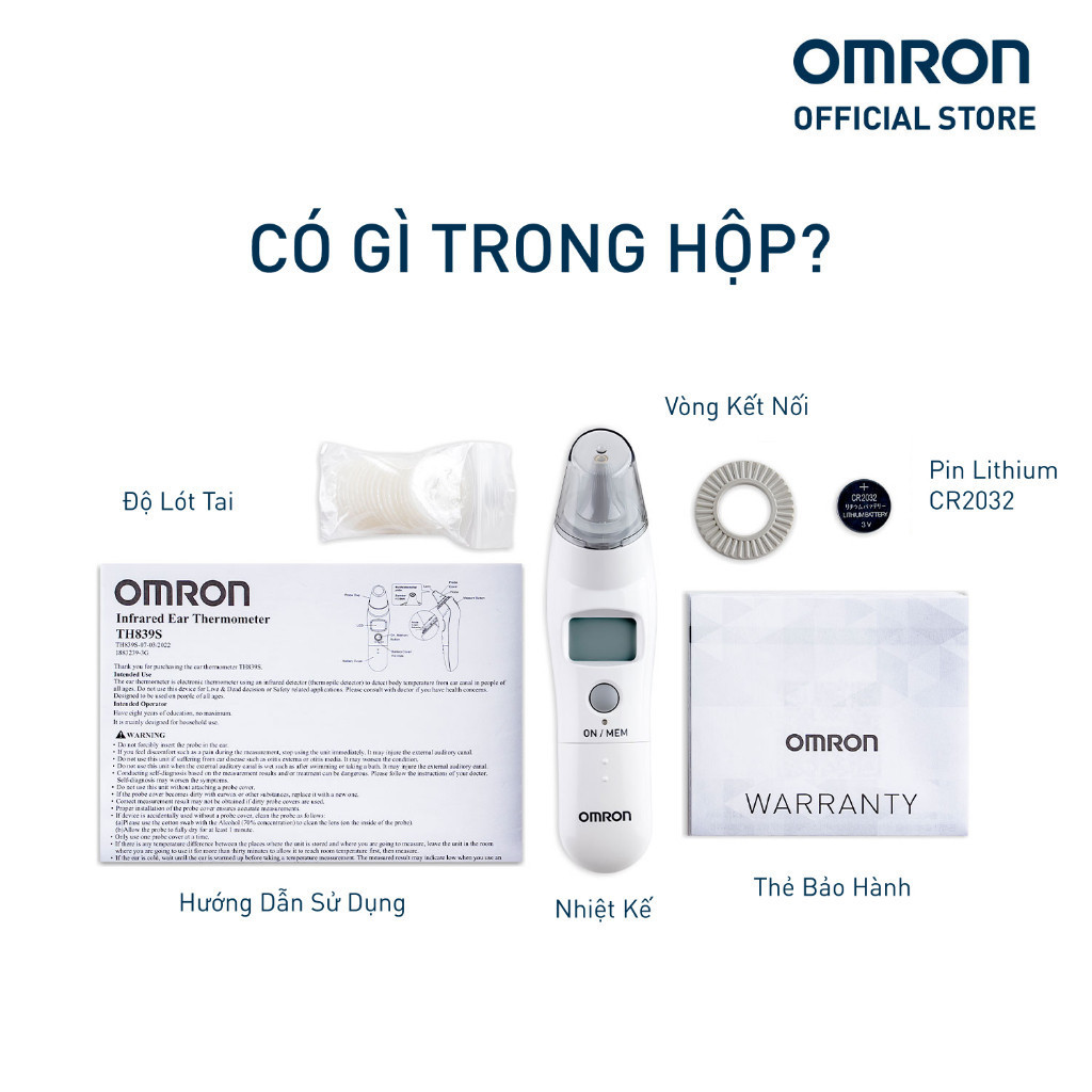 Mô tả Nhiệt Kế Điện Tử Đo Tai OMRON TH839S - 2
