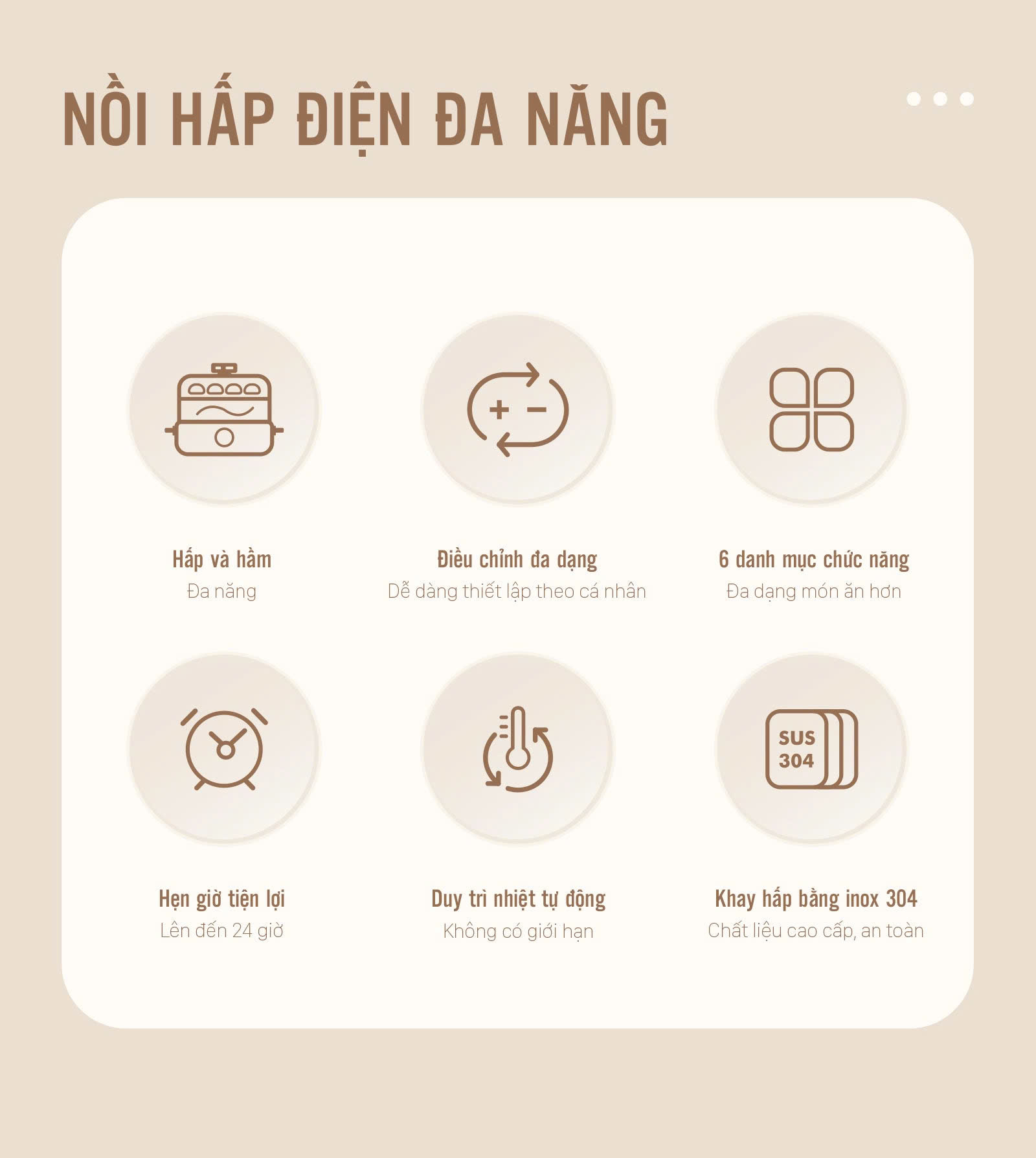 Mô tả Nồi Hấp Lẩu Điện 3 Tầng 20L SNAPBEE ST2000_5 Mức Nhiệt_Kháng Khuẩn_Không Gây Mùi [Snap Kitchen] - 4