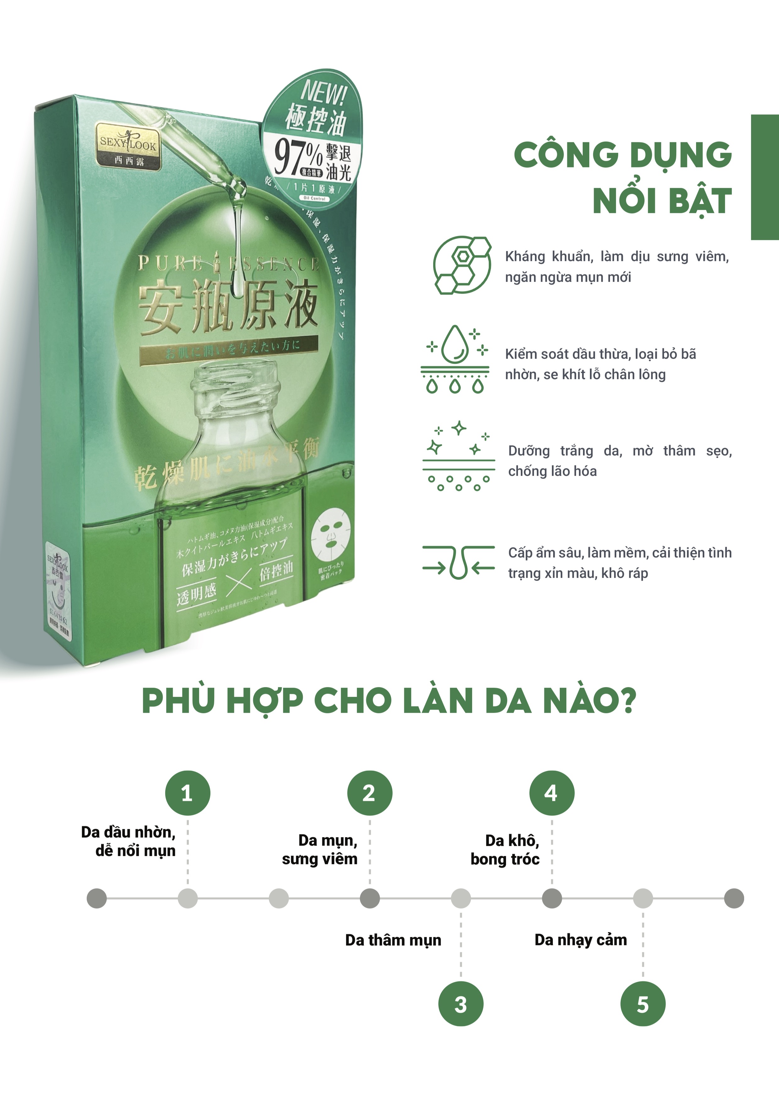 Mô tả VHL Bộ 9 Miếng Mặt Nạ Tràm Trà Dành Cho Da Dầu Mụn (5M Đen Tràm Trà*28ml/M + 4M Tinh Dầu XL*26ml/M) - 4