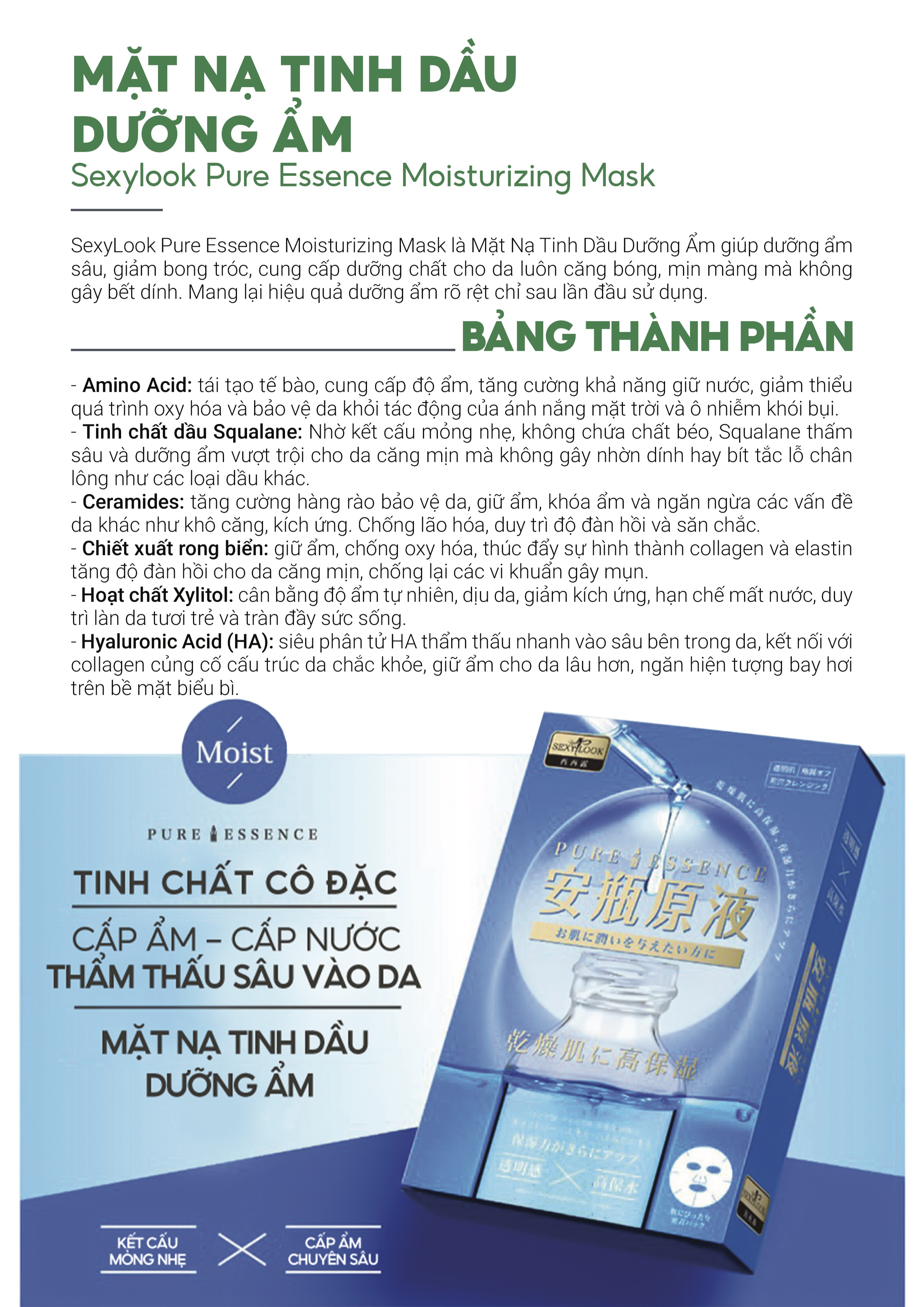 Mô tả VHL Bộ 9 Miếng Mặt Nạ Tràm Trà + Tinh Dầu Dưỡng Ẩm Sâu (5M Tràm Trà*28ml/M + 4M TDXD*26ml/M) - 1