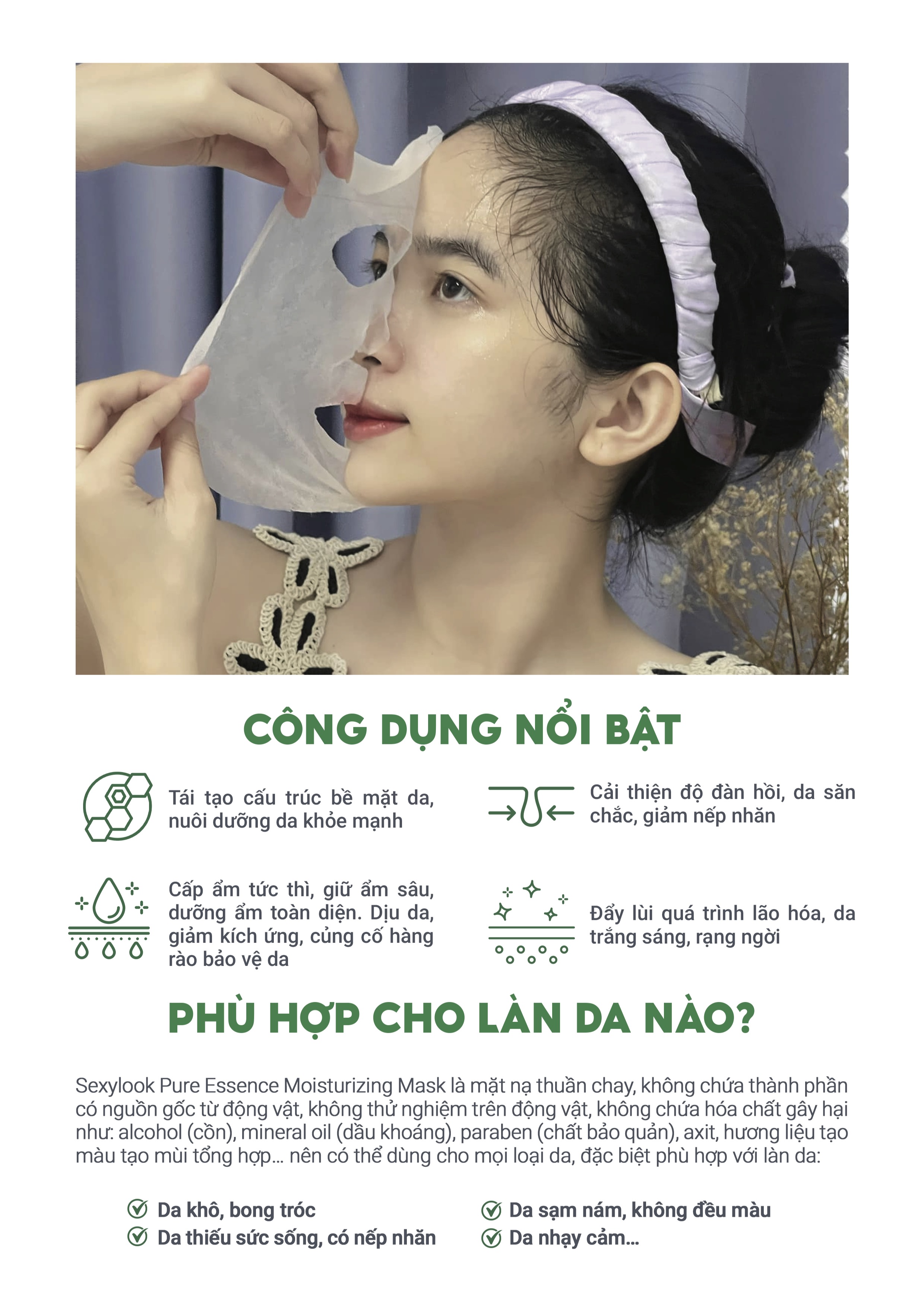 Mô tả VHL Bộ 9 Miếng Mặt Nạ Tràm Trà + Tinh Dầu Dưỡng Ẩm Sâu (5M Tràm Trà*28ml/M + 4M TDXD*26ml/M) - 2