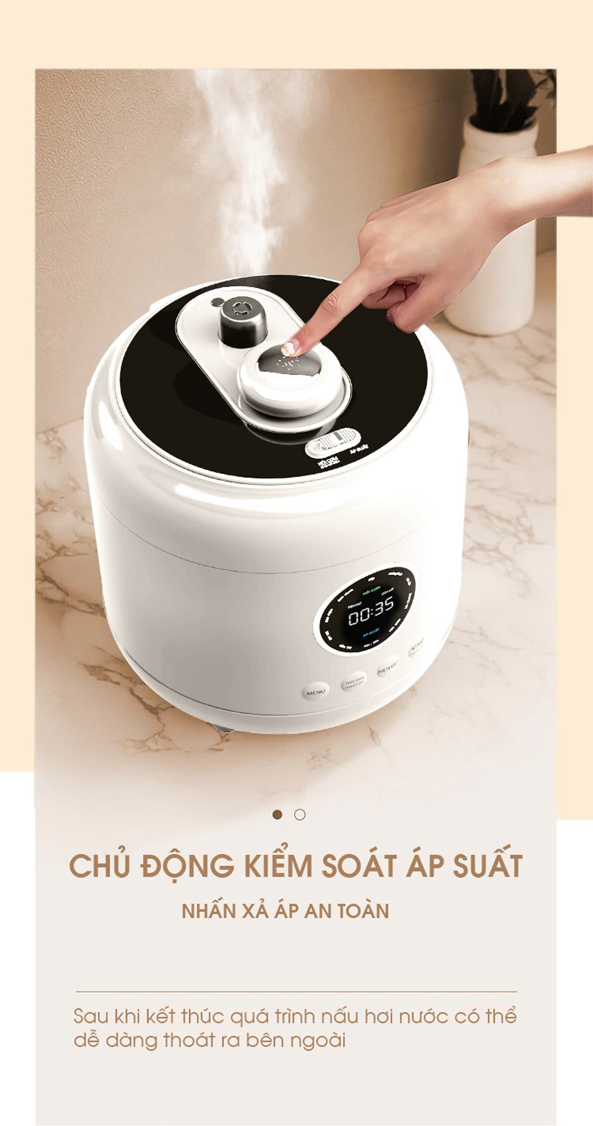 Tính năng nấu chậm và áp suất Snapbee Queen S45