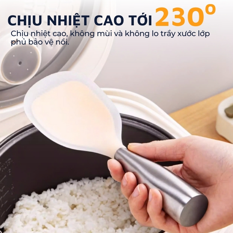 Mô tả Muỗng xới cơm chống dính tay cầm inox 304 DandiHome - 5