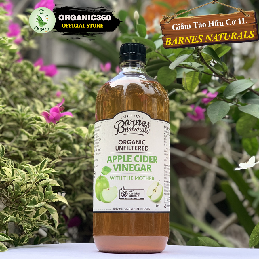 Mô tả Giấm Táo Hữu Cơ Có Giấm Cái BARNES NATURALS Organic Apple Cider Vinegar With The Mother 500ml & 1L - 1