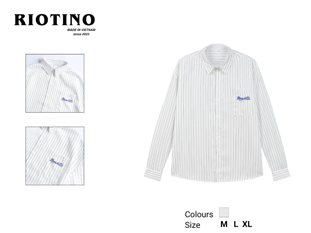 Áo Sơ Mi Boxy Tay Dài Thêu 𝓡𝓸𝓶𝓪𝓽𝓲𝓬 Chất Liệu  SILK Cao Cấp Mềm Mịn, Thoáng Mát Phong Cách Hàn Quốc SM07