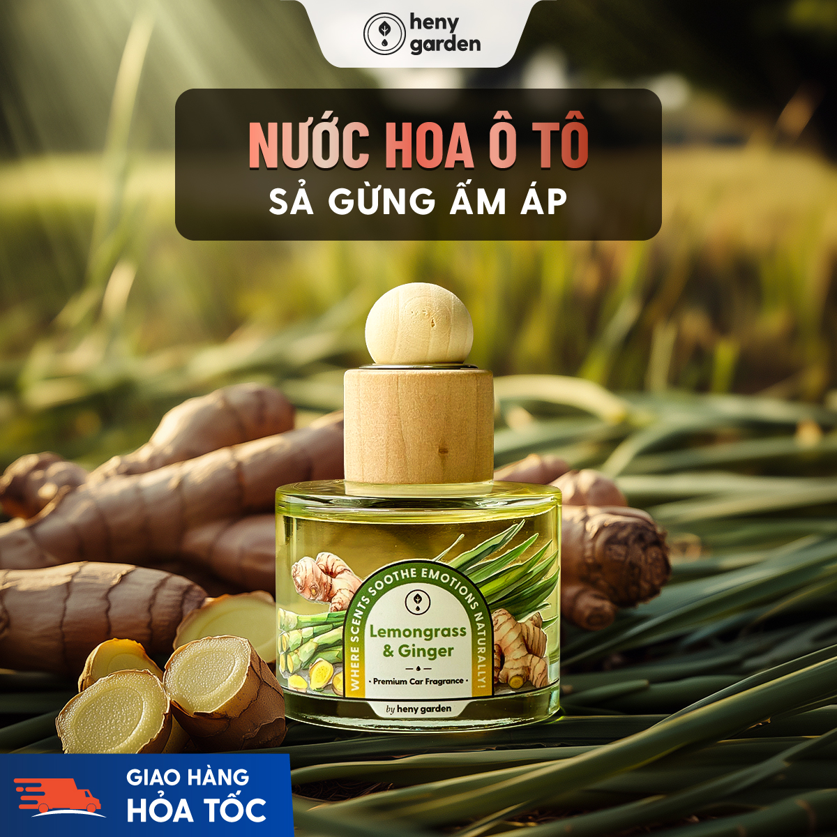 Nước Hoa Ô Tô Mùi Sả Gừng Heny Garden