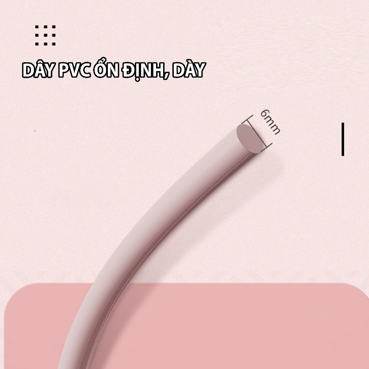 Mô tả Dây Nhảy Tốc Độ Dài 3m Dày 6mm Nhựa Dẻo Dai PVC Dây Nhảy Tập Thể Lực Tập Cadio Tại Nhà Chọn Màu Chính Hãng Amalife - 6