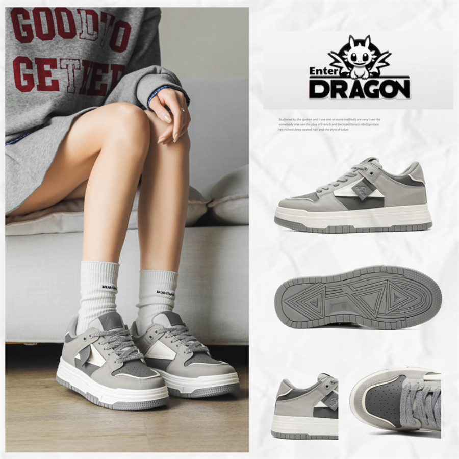 Mô tả Giày thể thao sneaker nam nữ Enter Dragon De Monaco Gray 2025 (2 Phiên bản cổ thấp và cổ cao ) - 1