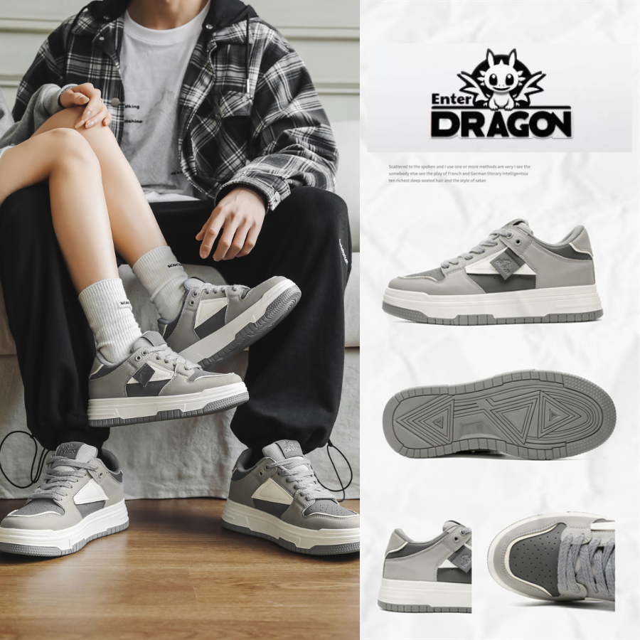 Mô tả Giày thể thao sneaker nam nữ Enter Dragon De Monaco Gray 2025 (2 Phiên bản cổ thấp và cổ cao ) - 2