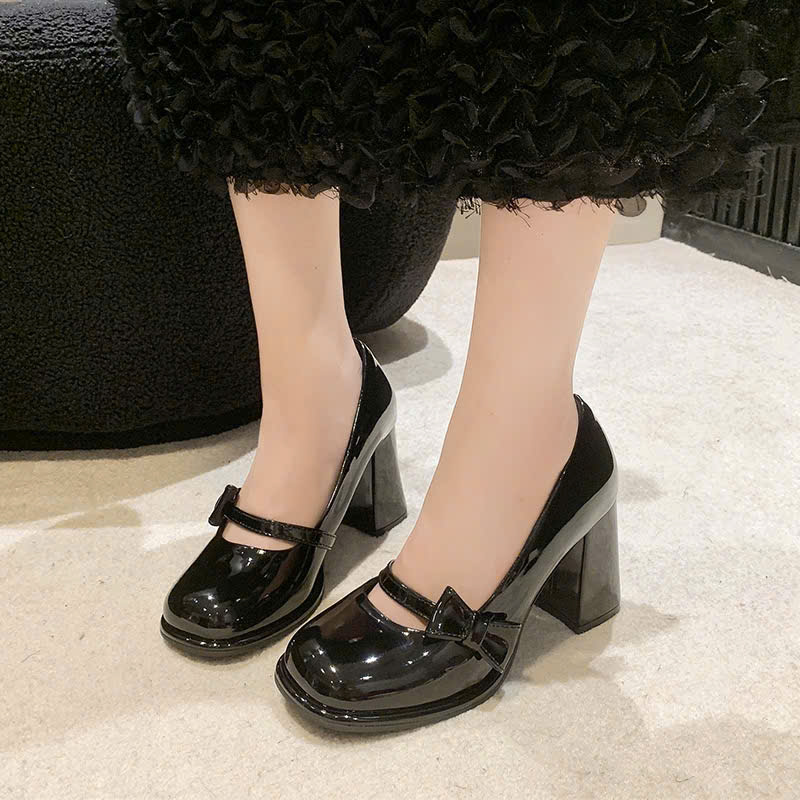 Mô tả Giày cao gót nữ phối nơ trending FAROSA -H112 guốc cao gót 7cm chất da bóng lên chân cực xinh - 3