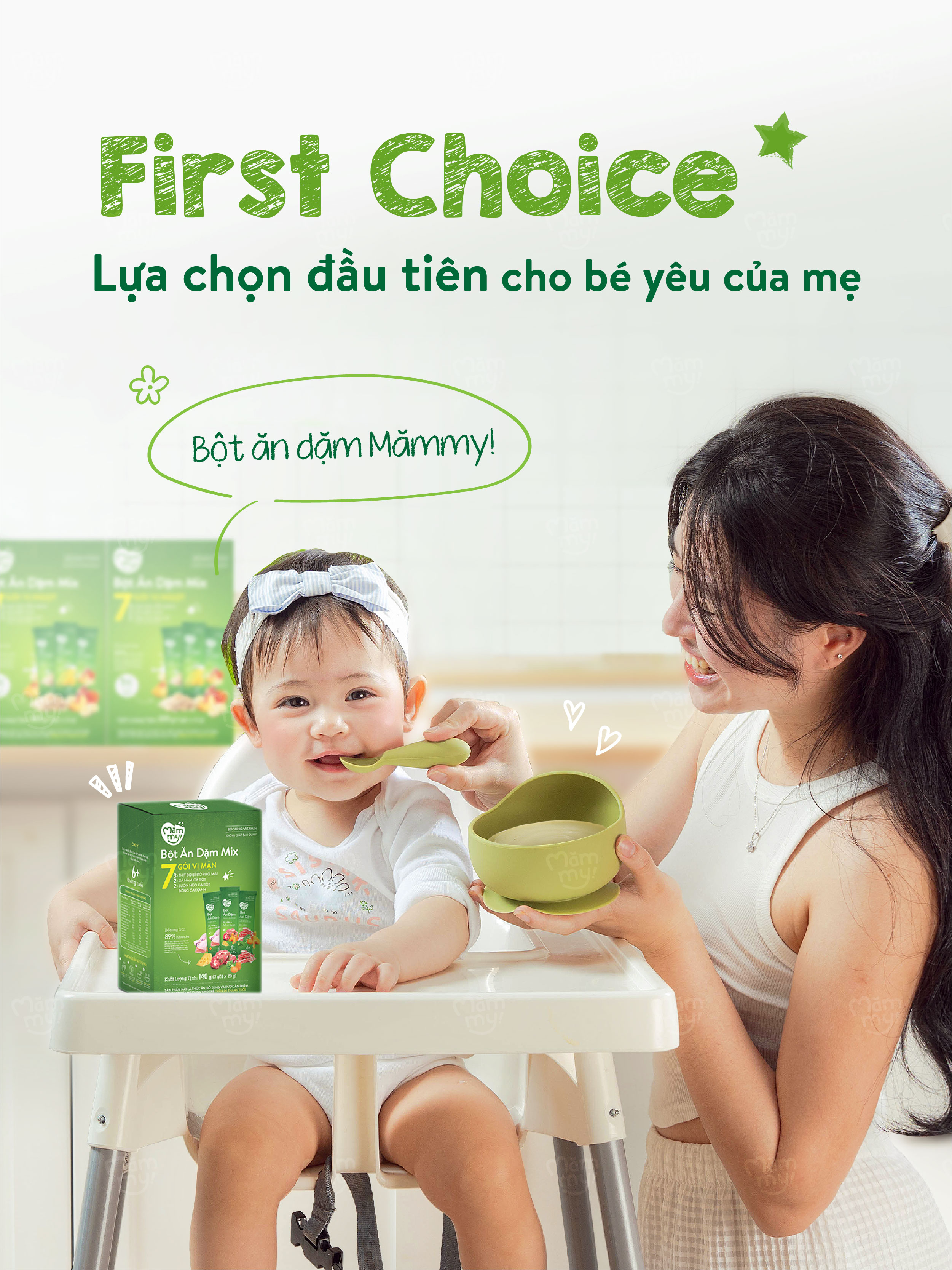 Mô tả Bột ăn dặm mix vị Mămmy bổ sung DHA, canxi, sắt giúp bé phát triển khỏe mạnh, thông minh, hộp 7 gói - 1