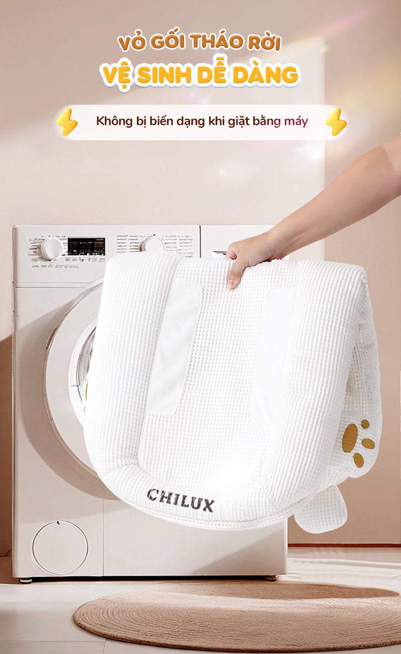 Mô tả Gối chống trào ngược cho bé Hổ vàng Chilux - Thiết kế 3 nấc nghiêng tùy chỉnh, gối định hình - 3