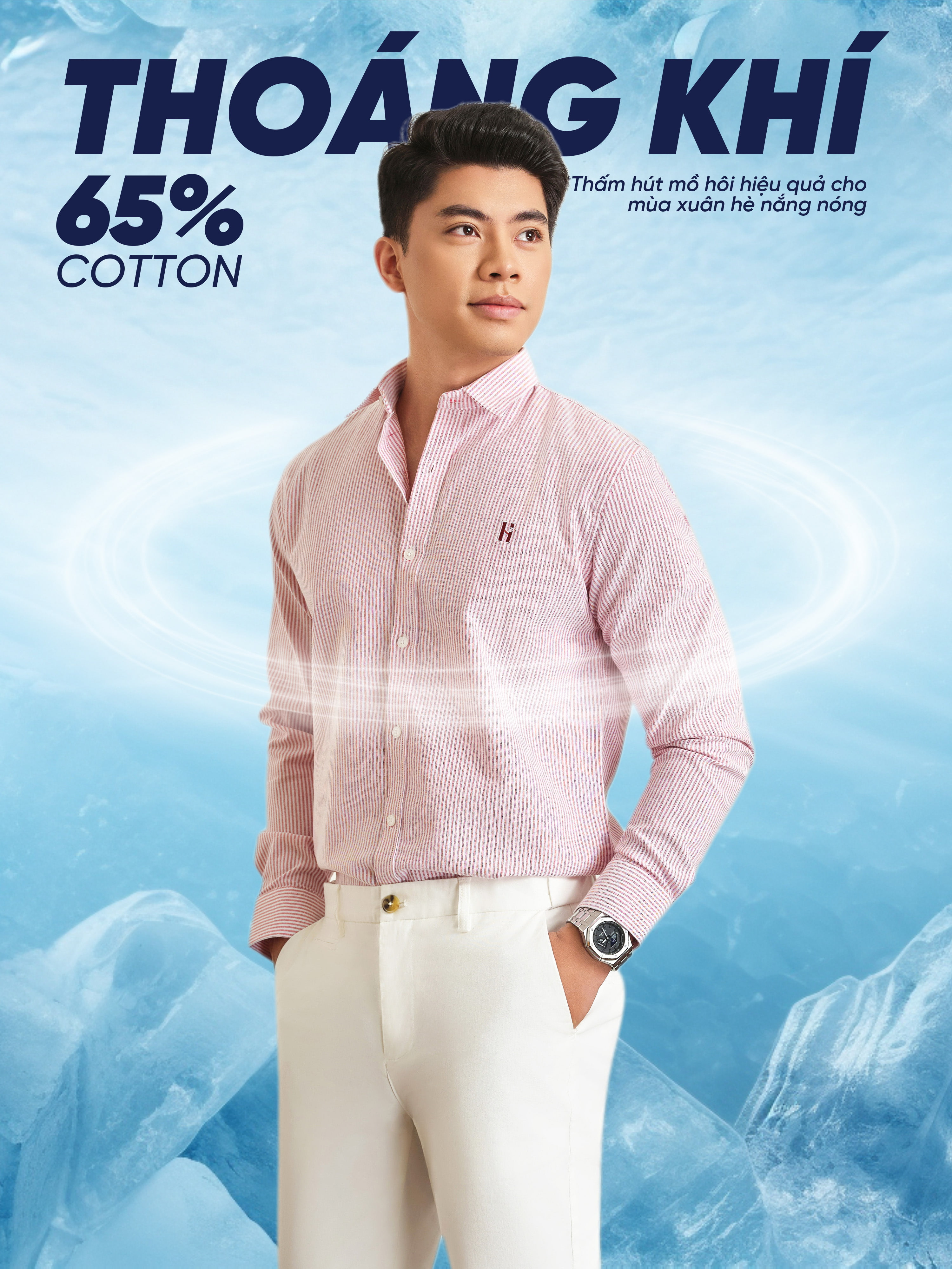 Mô tả Áo sơ mi nam tay dài LOGO H SEASON 2 vải Oxford cao cấp, thoáng mát, thanh lịch - HUSSIO - 2