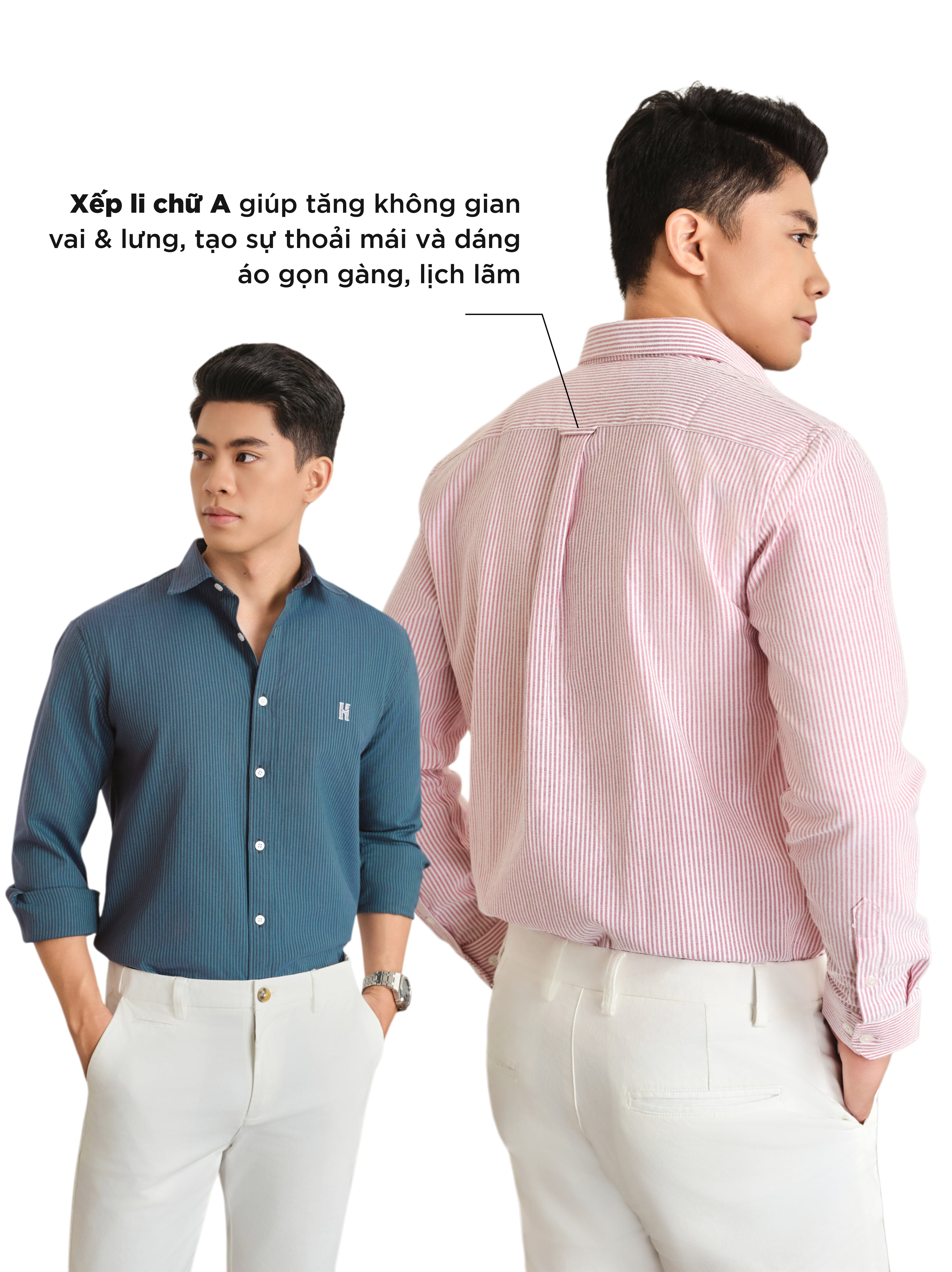Mô tả Áo sơ mi nam tay dài LOGO H SEASON 2 vải Oxford cao cấp, thoáng mát, thanh lịch - HUSSIO - 5