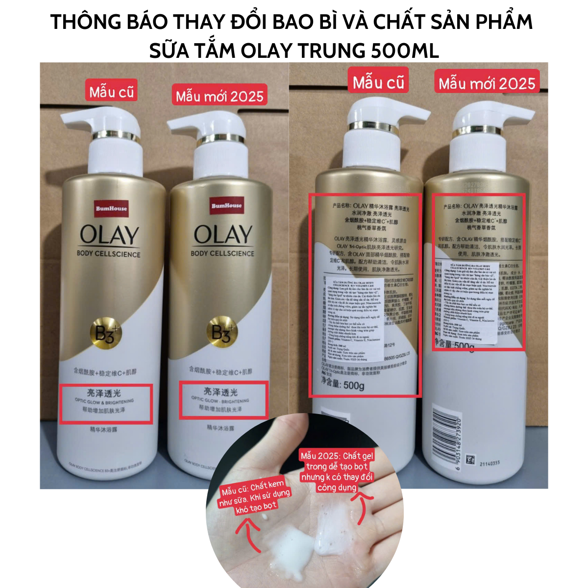 Mô tả Sữa Tắm OLAY B3+ Siêu Dưỡng Trắng Da, Cấp Ẩm Và Đàn Hồi Cho Da - Chai 500ml - 1