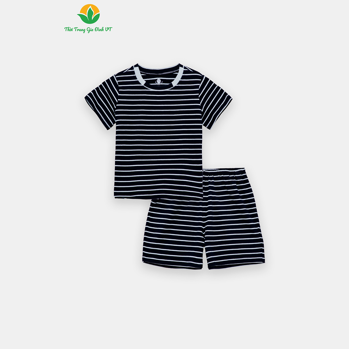 Mô tả Bộ cộc tay chất cotton dệt kim kẻ sọc màu cho bé trai bé gái thời trang Việt Thắng - B63.5100 - 5