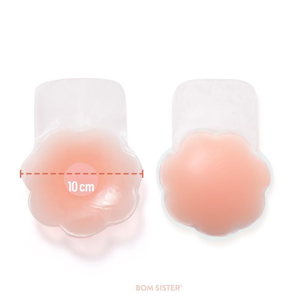 Mô tả Cặp dán nhũ silicon, màu da, miếng dán hỗ trợ nâng đẩy tự nhiên chống xệ, có thể tái sử dụng BOM SISTER D881 - 1