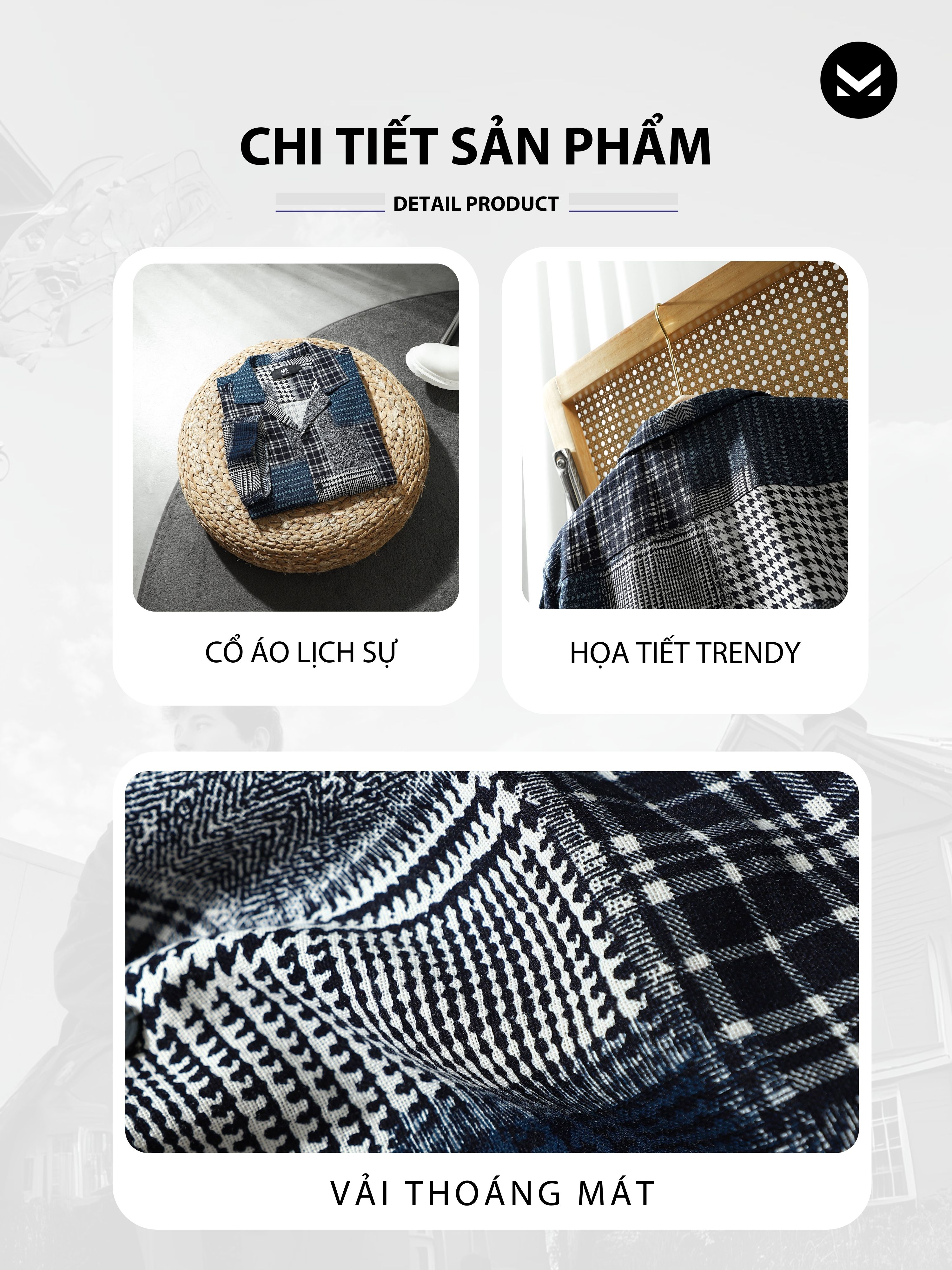 Áo Sơ Mi Cuban nam Tartan MKCLEVER 1