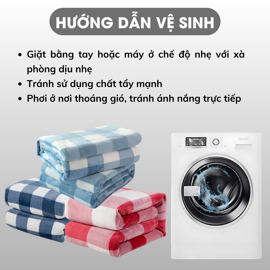 Mô tả Chăn Mền Lông Cừu hoạ tiết Caro Cao Cấp sợi Lông Cừu Dày Mềm Mịn Ấm Áp Cho Gia đình Văn phòng Du lịch Xe Khách 1m8x2m - 8