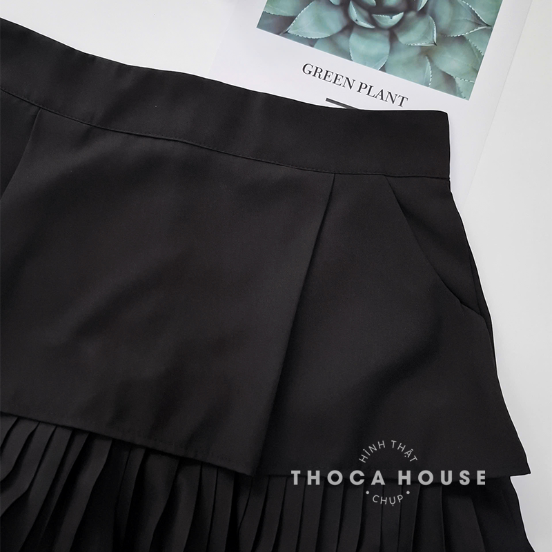 Mô tả Chân váy xếp ly 2 tầng dáng ngắn có túi bên THOCA HOUSE xinh xắn, thời thượng - 3