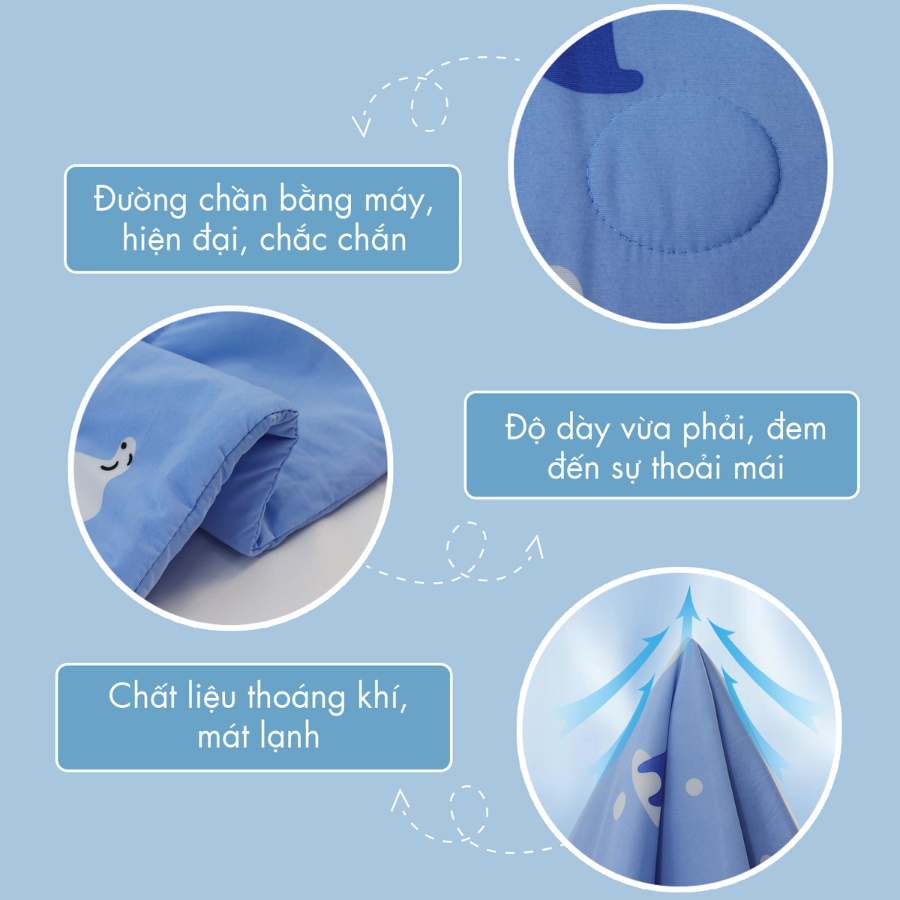 Mô tả Mền lạnh I Cool Advance NIN House | Chăn mền Ice silk siêu mát lạnh cao cấp đủ màu sắc 1m6, 2m - 3