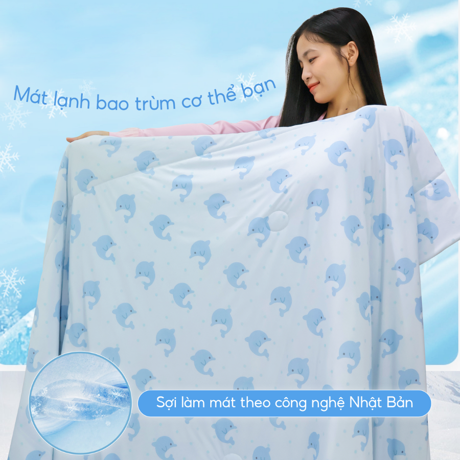 Mô tả Mền lạnh I Cool Advance NIN House | Chăn mền Ice silk siêu mát lạnh cao cấp đủ màu sắc 1m6, 2m - 2