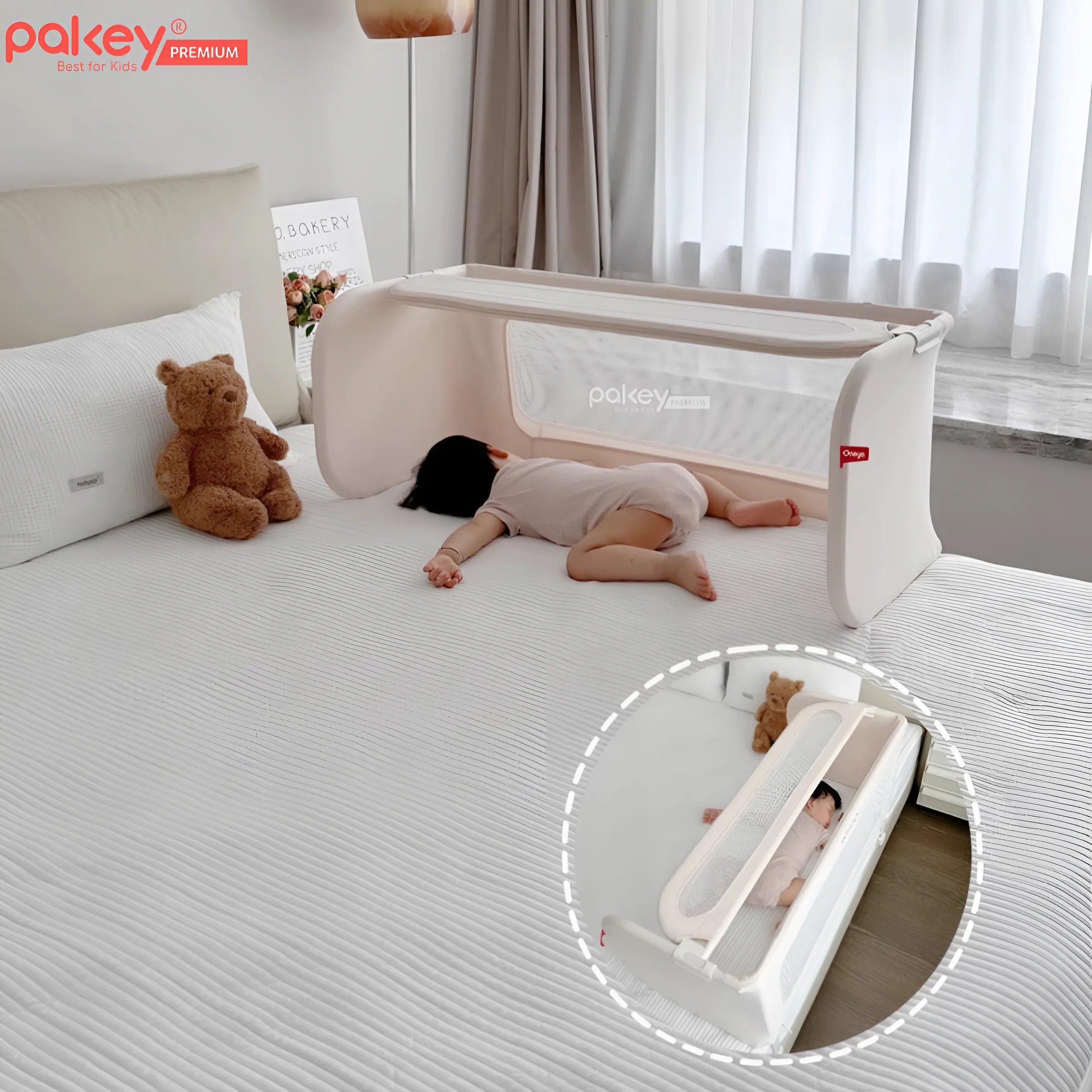 Mô tả Thanh Chắn Giường Đa Năng PAKEY Cao Cấp Có Thể Gập Gọn, Nôi Cũi Trên Giường Tiện Lợi Cho Bé Tặng Kèm Thanh Rời - 4