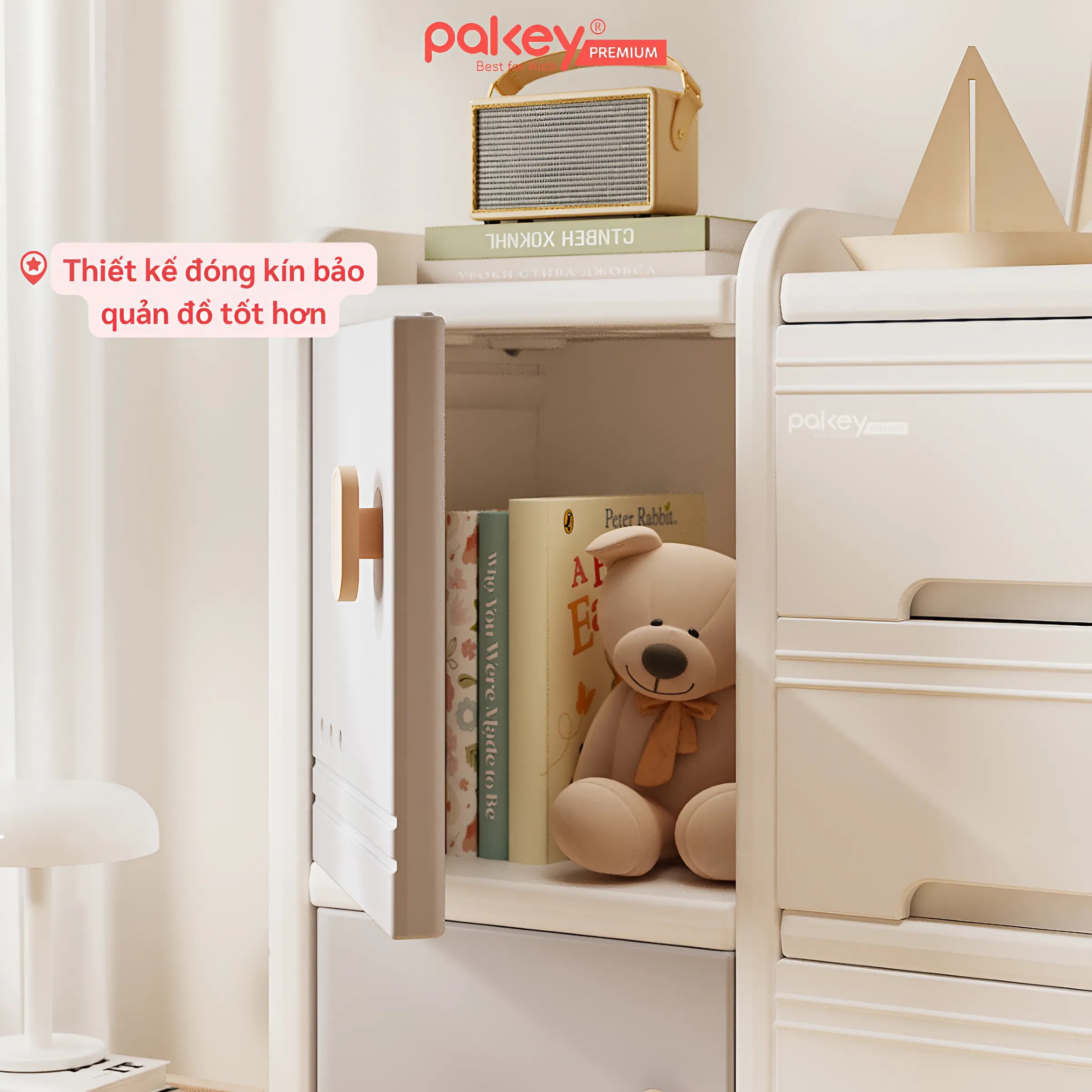 Mô tả Kệ Đựng Đồ Đa Năng PAKEY Phong Cách Hàn Quốc Nhiều Ngăn, Tủ Để Đồ Sơ Sinh Dung Tích Lưu Trữ Lớn (Có Tấm Hậu) - 11