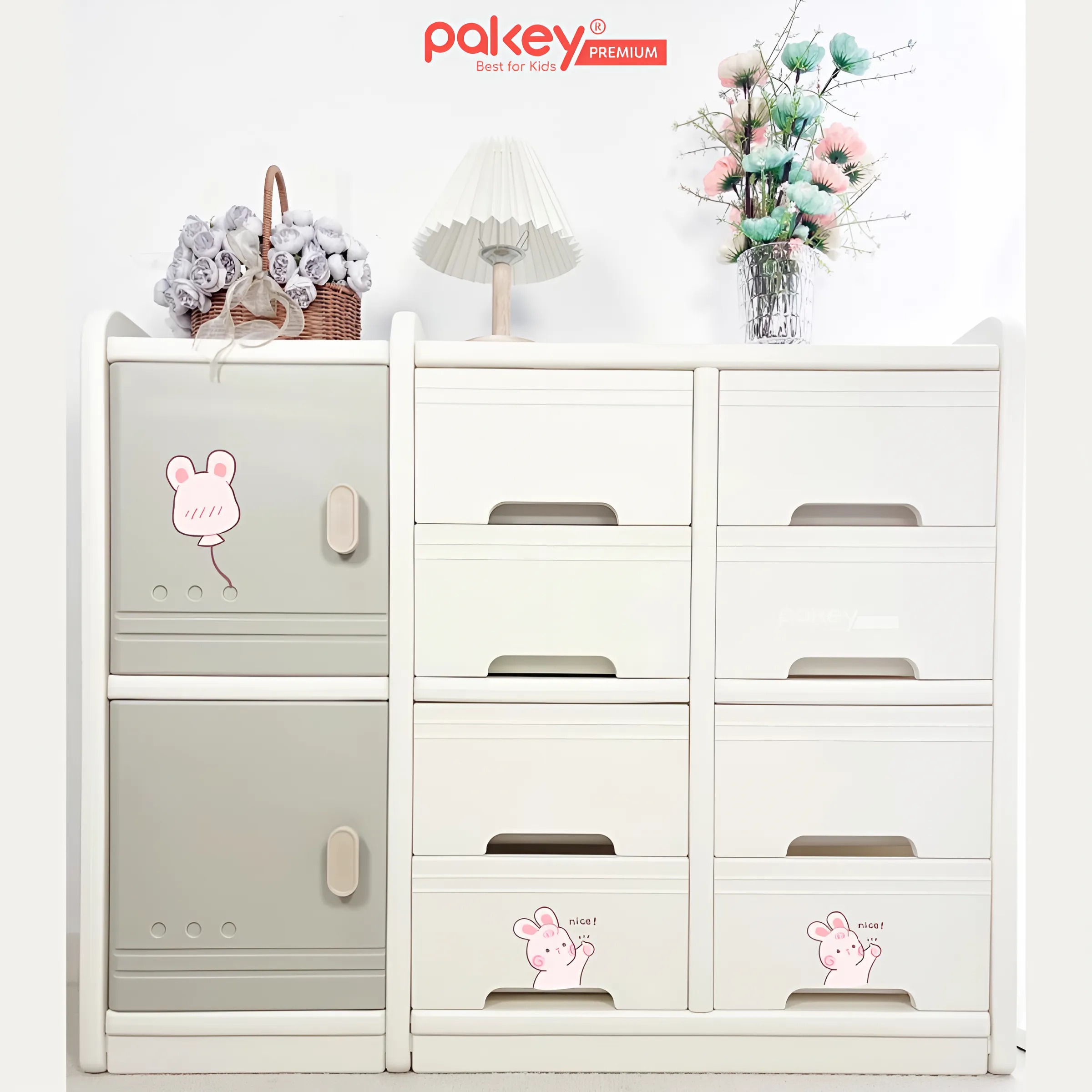 Mô tả Kệ Đựng Đồ Đa Năng PAKEY Phong Cách Hàn Quốc Nhiều Ngăn, Tủ Để Đồ Sơ Sinh Dung Tích Lưu Trữ Lớn (Có Tấm Hậu) - 12