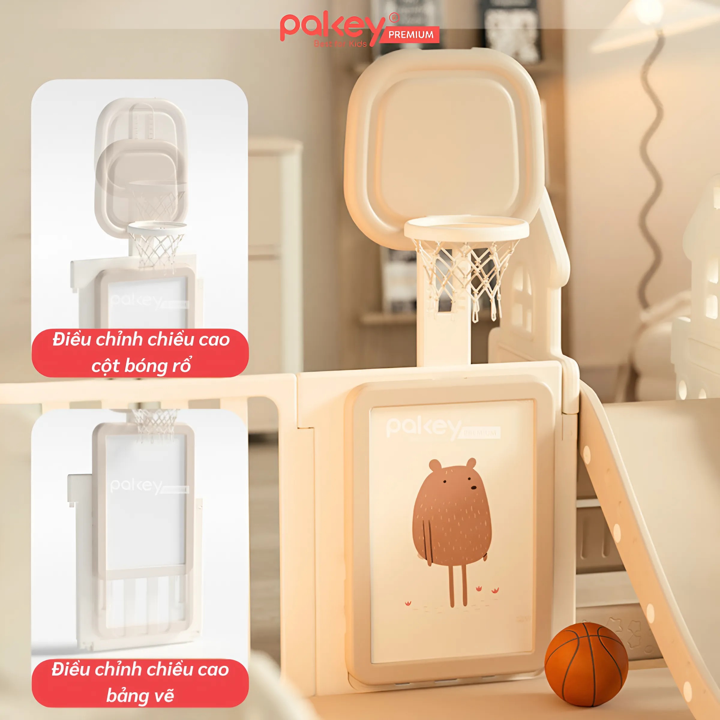 Mô tả Quây Cũi Nhựa Full PAKEY Gấu Mặt Trăng Tích Hợp Nhiều Trò Chơi Cho Bé, Chiều Cao Vượt Trội 65cm - Bảo Hành Trọn Đời - 4