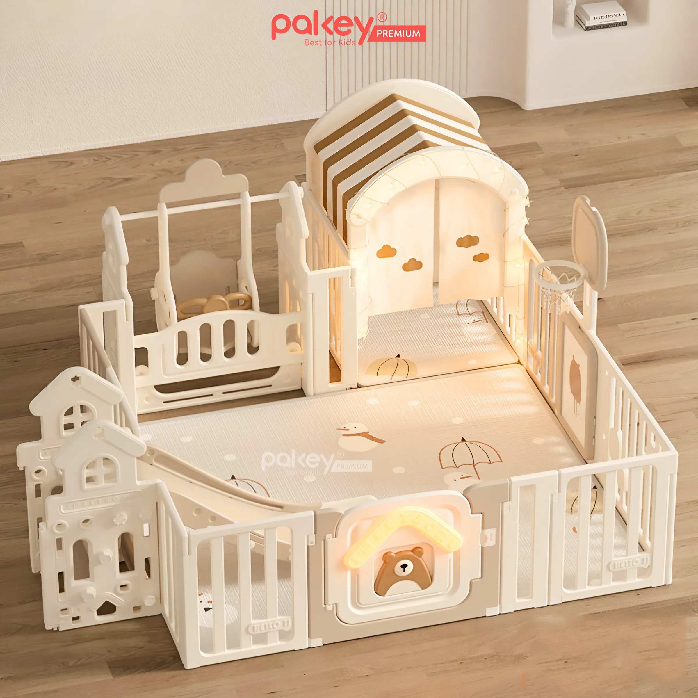 Mô tả Quây Cũi Nhựa Full PAKEY Gấu Mặt Trăng Tích Hợp Nhiều Trò Chơi Cho Bé, Chiều Cao Vượt Trội 65cm - Bảo Hành Trọn Đời - 10