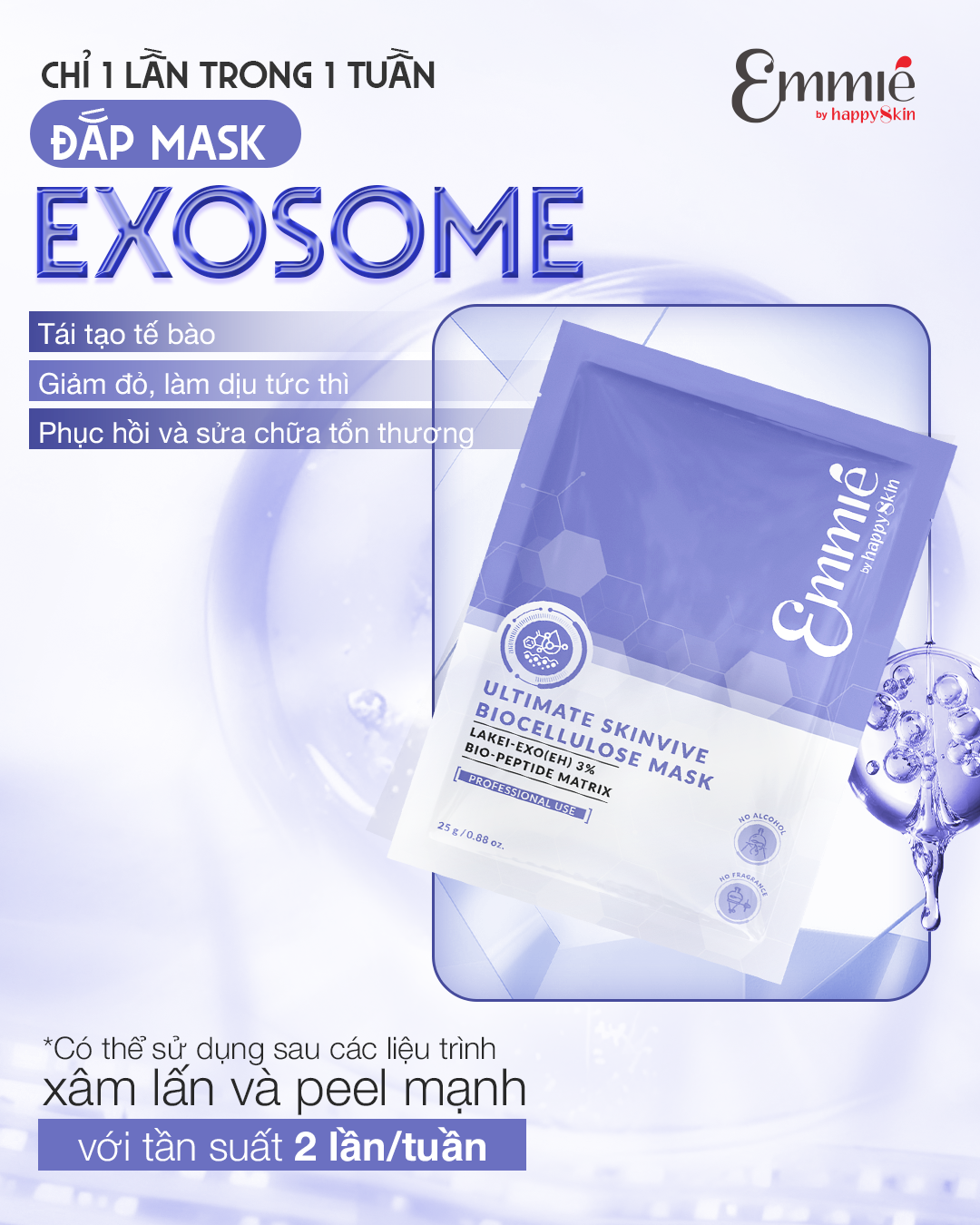 Mô tả MẶT NẠ TÁI TẠO CHUYÊN SÂU EXOSOME 3% ULTIMATE SKINVIVE BIOCELLULOSE MASK 25g x4 - 4