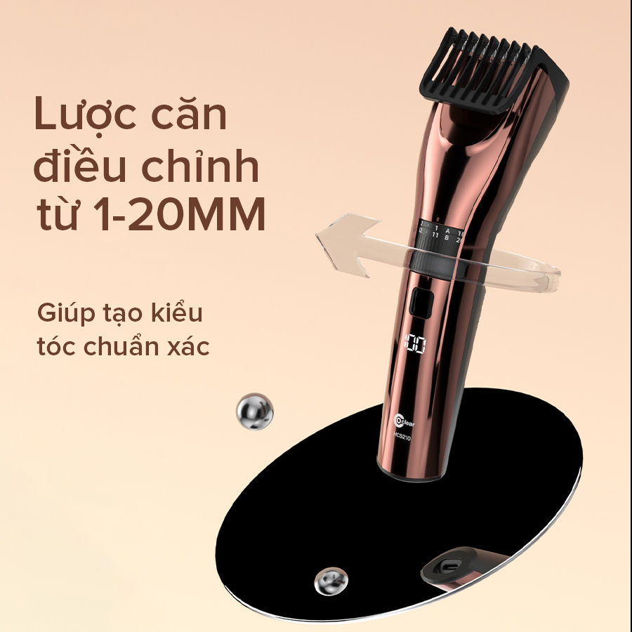 Mô tả Tông đơ cắt tóc điện COCLEAR HC5210, cổng Type-C, lưỡi dao góc nhọn tự mài, 20 mức điều chỉnh. Bảo hành một năm - 6