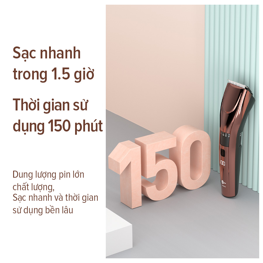 Mô tả Tông đơ cắt tóc điện COCLEAR HC5210, cổng Type-C, lưỡi dao góc nhọn tự mài, 20 mức điều chỉnh. Bảo hành một năm - 7