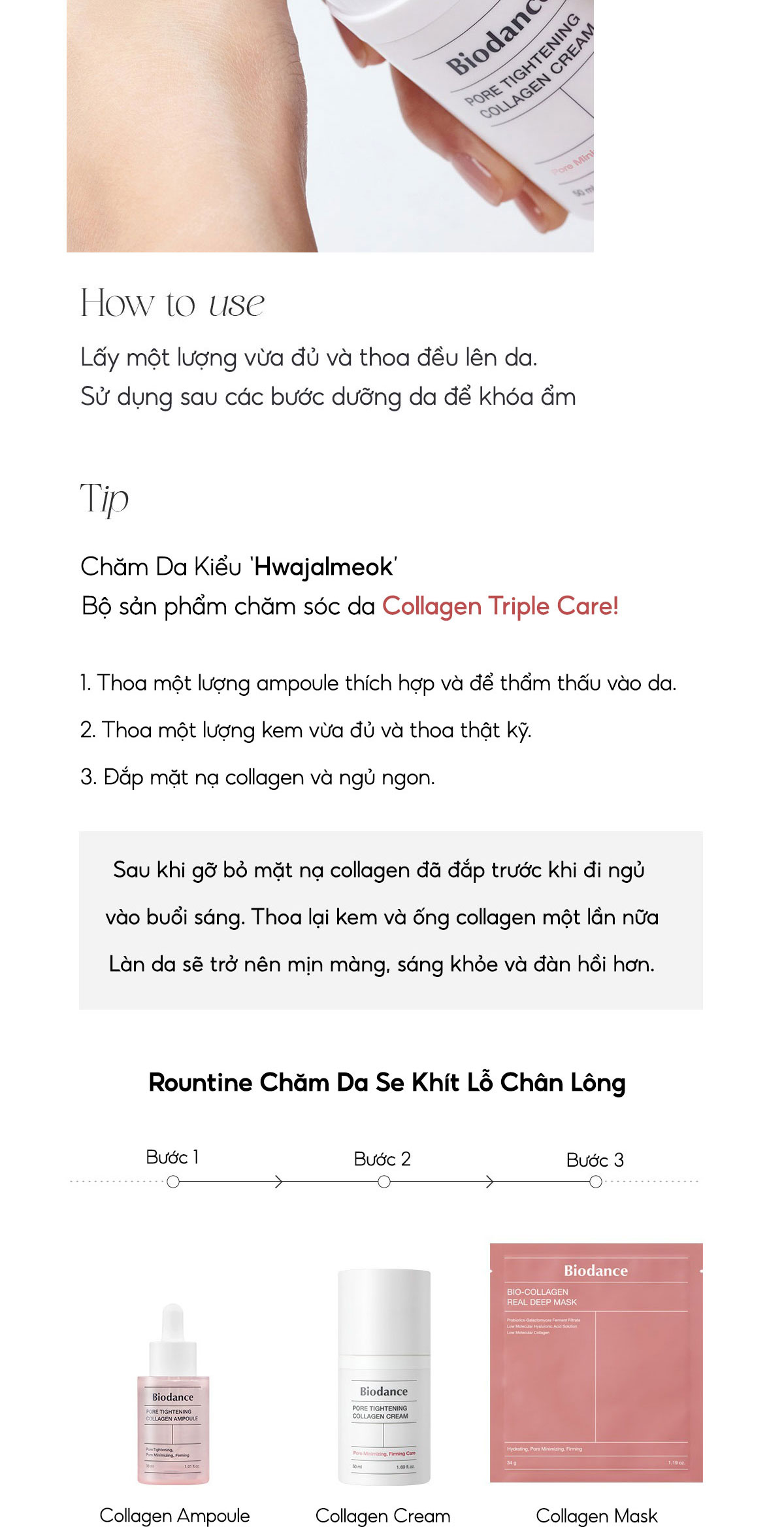 Mô tả BIODANCE Kem Dưỡng Ẩm Collagen Cải Thiện Lỗ Chân Lông Căng Bóng Da Pore Tightening Collagen Cream 50ml - 10