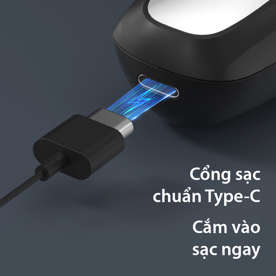 Mô tả máy cạo râu điện Coclear HS308   Lưới dao kép 3D, sạc qua type-C, sạc nhanh,có dao cạo phần tóc mai, bảo hành 1 năm - 6