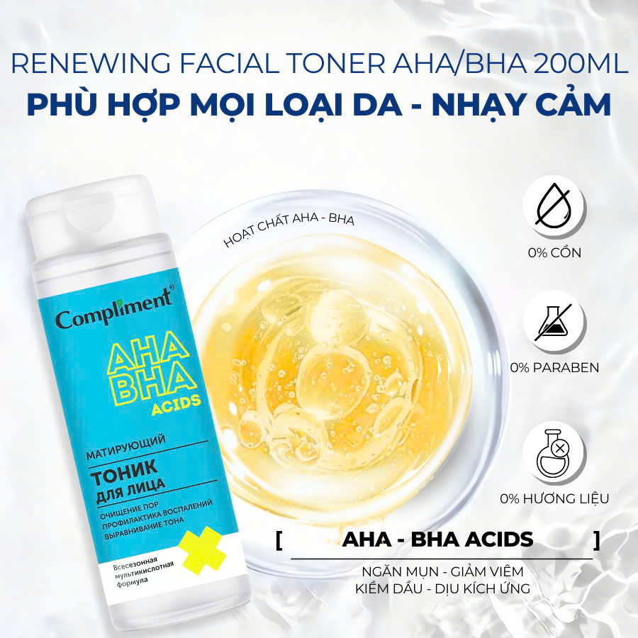 Mô tả Toner Compliment No Problem Dưỡng Ẩm - Nước Hoa Hồng Lotion Cho Da Dầu Mụn 200ml - 7