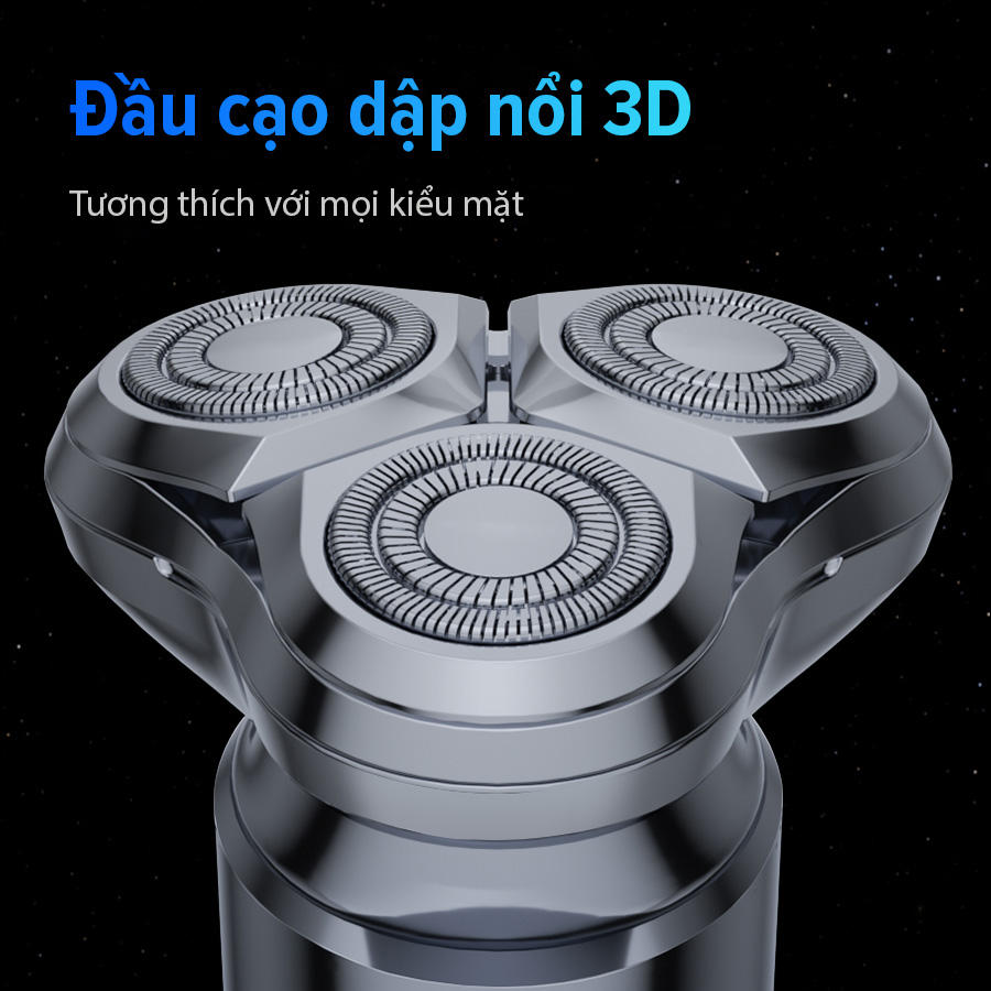 Mô tả máy cạo râu điện Coclear HS921   Lưới dao kép 3D, sạc nhanh USB/type-C, cạo khô hoặc ướt đều được, bảo hành 1 năm - 5