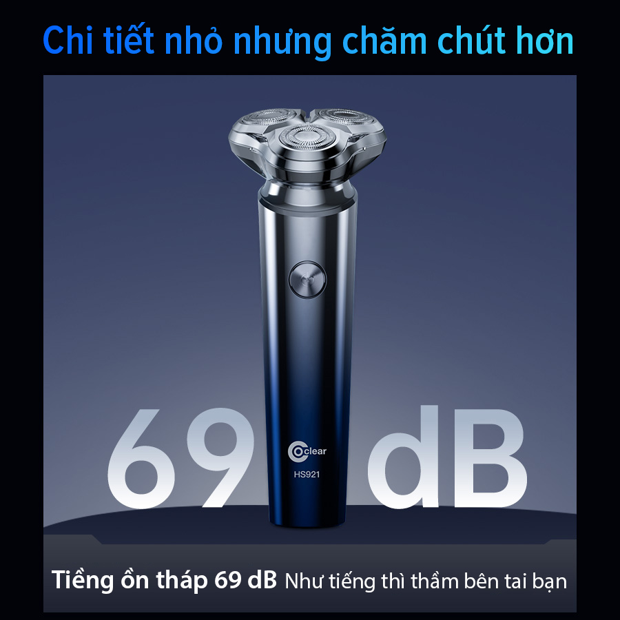 Mô tả máy cạo râu điện Coclear HS921   Lưới dao kép 3D, sạc nhanh USB/type-C, cạo khô hoặc ướt đều được, bảo hành 1 năm - 10