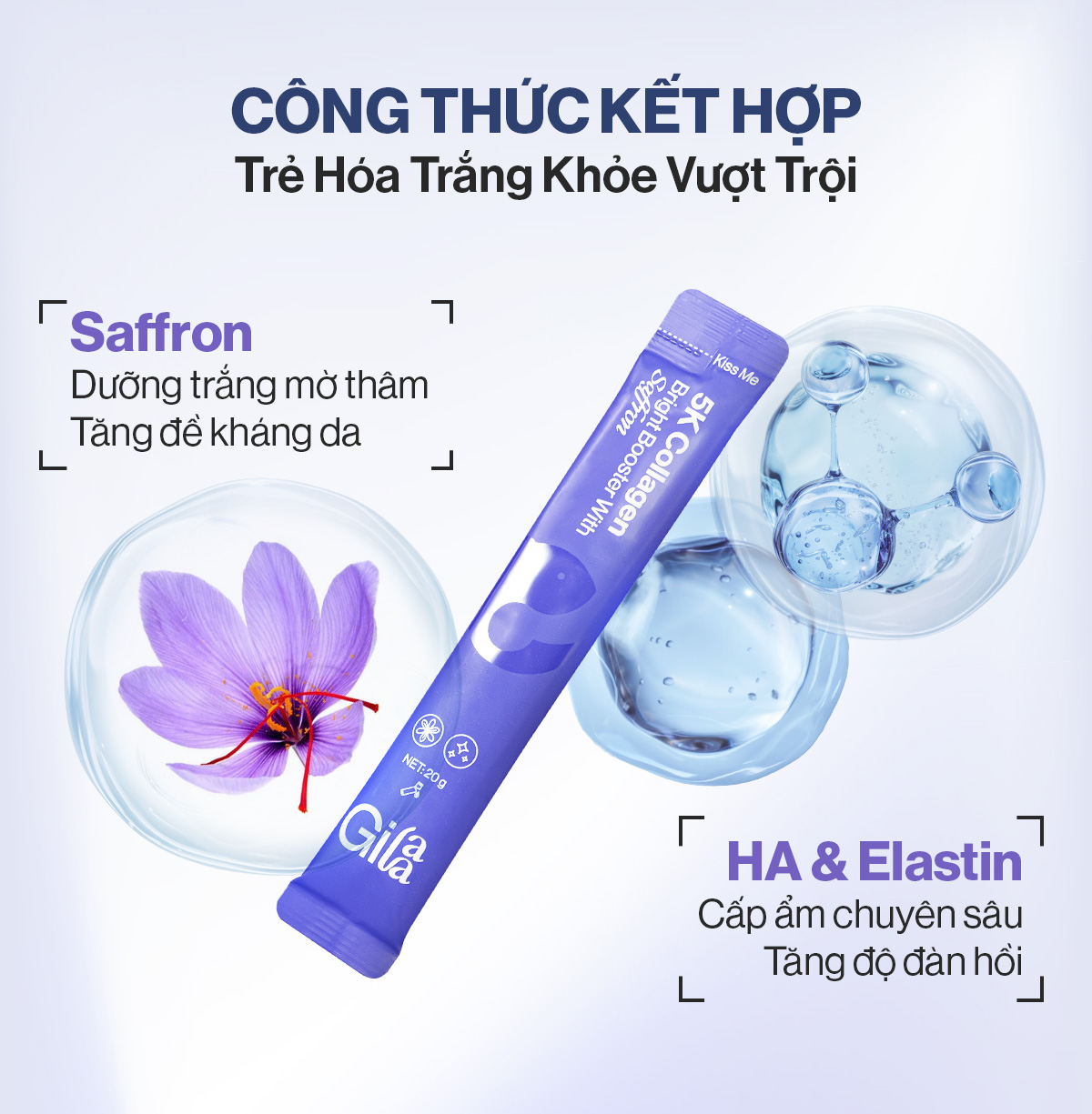 Mô tả 2 Nước Uống Collagen Gilaa Siêu Phân Tử 300da Trẻ Hóa (20g x 30 Gói) - 6
