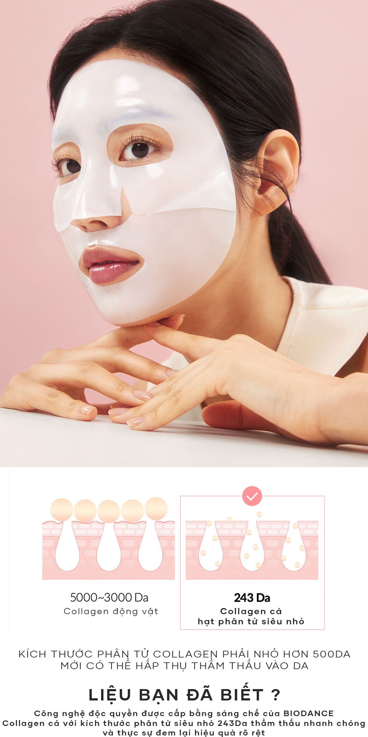 Mô tả BIODANCE Mặt Nạ Thạch Collagen Cấp Ẩm Thu Nhỏ Lỗ Chân Lông Hydro-gel Mask 34g - 3