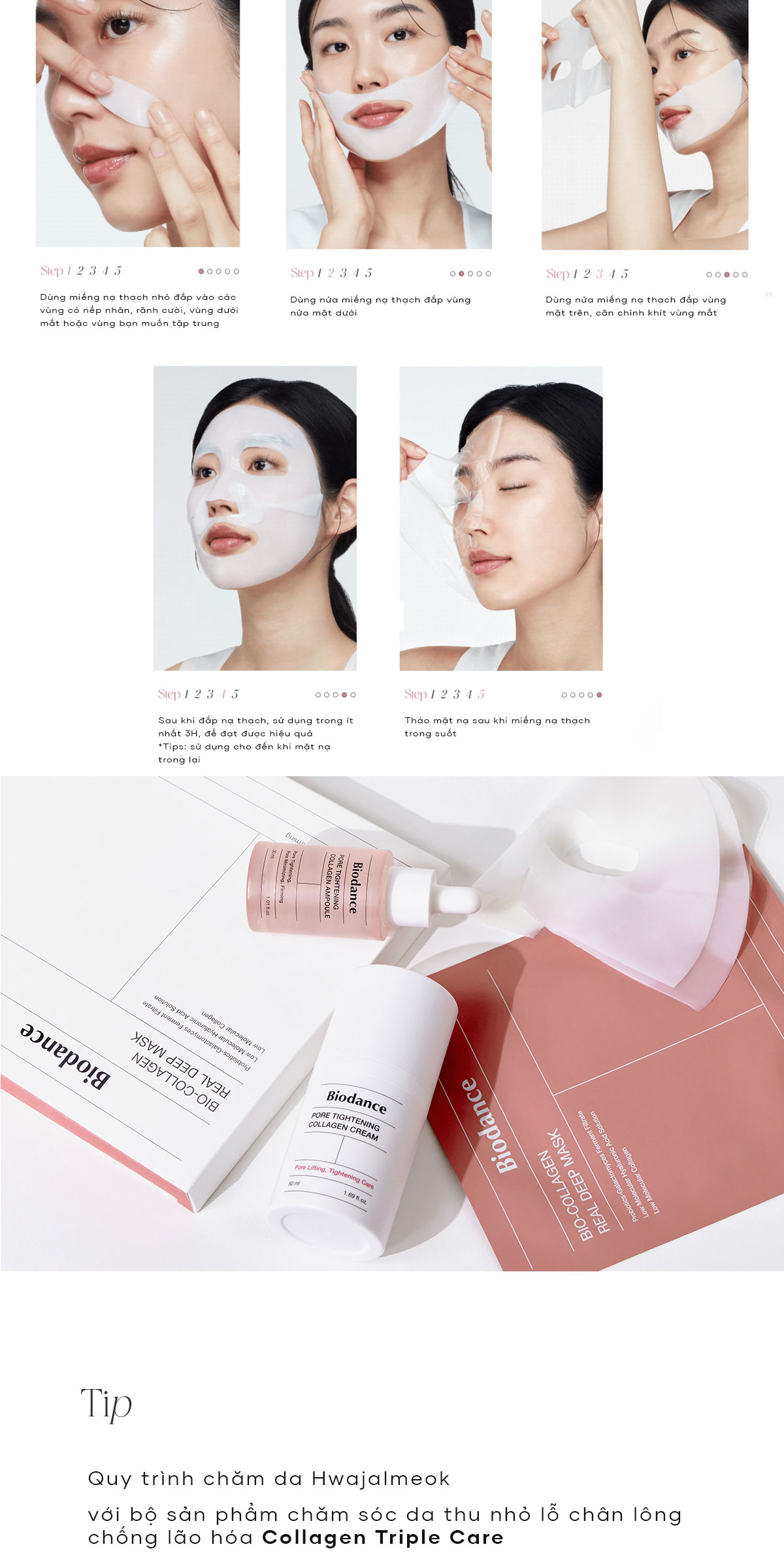 Mô tả BIODANCE Mặt Nạ Thạch Collagen Cấp Ẩm Thu Nhỏ Lỗ Chân Lông Hydro-gel Mask 34g - 10