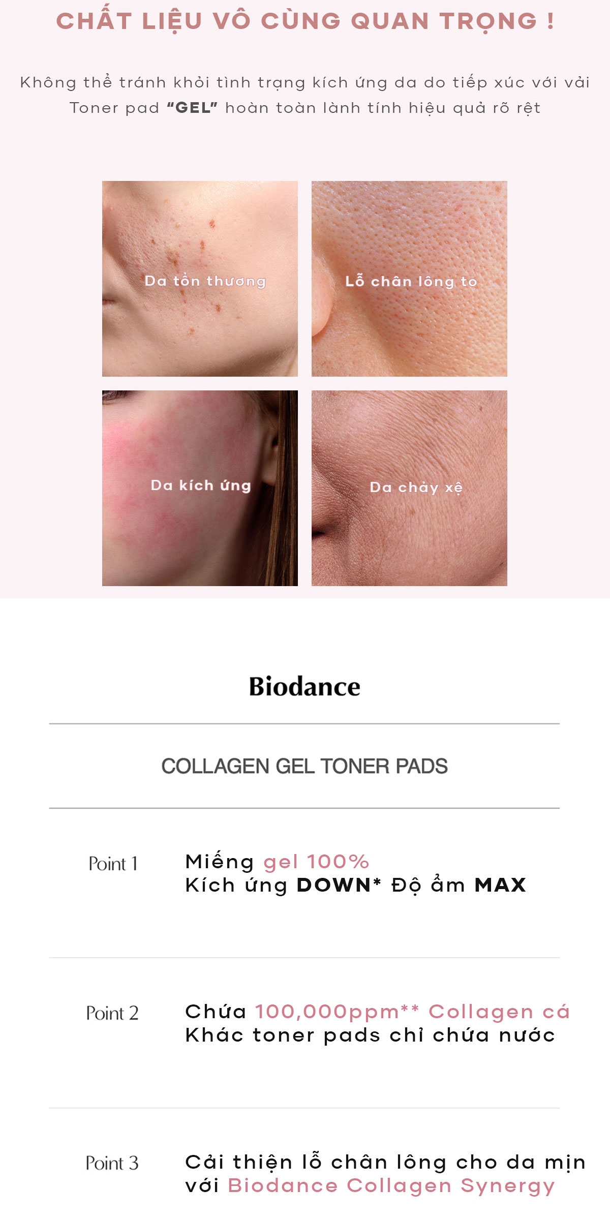 Mô tả BIODANCE Toner Pad Dạng Gel Collagen Tăng Cường Đàn Hồi Da Dưỡng Ẩm Thu Nhỏ Lỗ Chân Lông 140g - 5