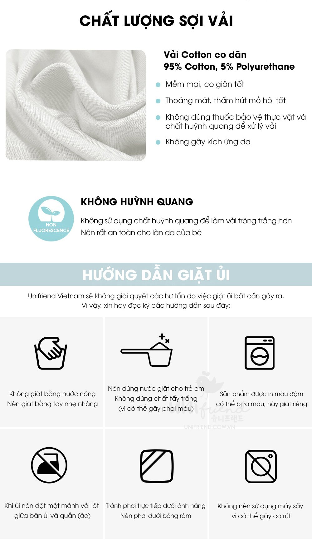 Mô tả Set quần chip đùi cotton spandex cho bé gái và bé trai Unifriend Hàn Quốc, Size 11-35kg - 9