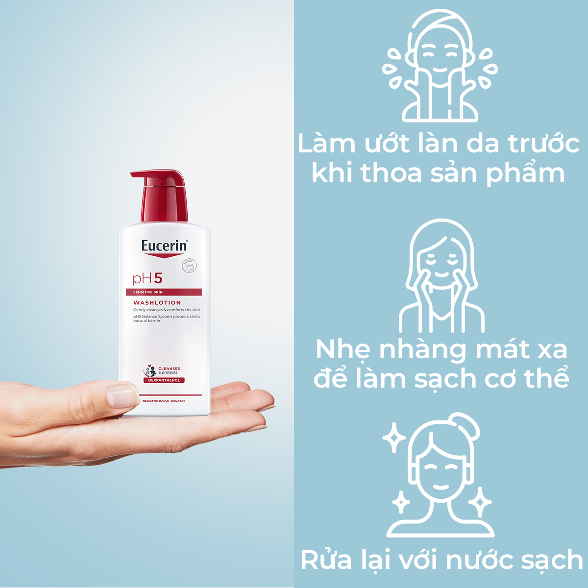 Mô tả Sữa Tắm Cho Da Nhạy Cảm Eucerin pH5 Sensitive Skin Washlotion 1000ml - 2